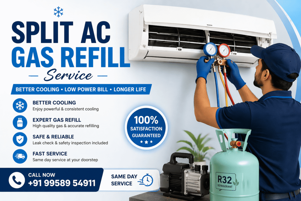 split ac gas refill service​